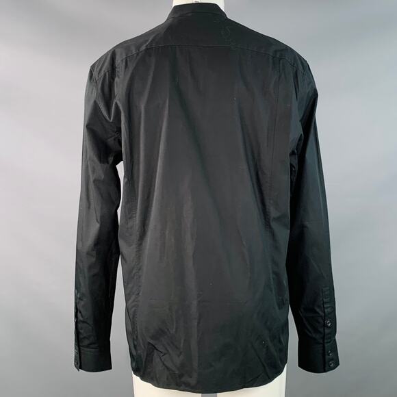 BALMAIN Size XS Black Silver Beaded Bib Nehru Collar Long Sleeve Shirt - Picture 4 of 8